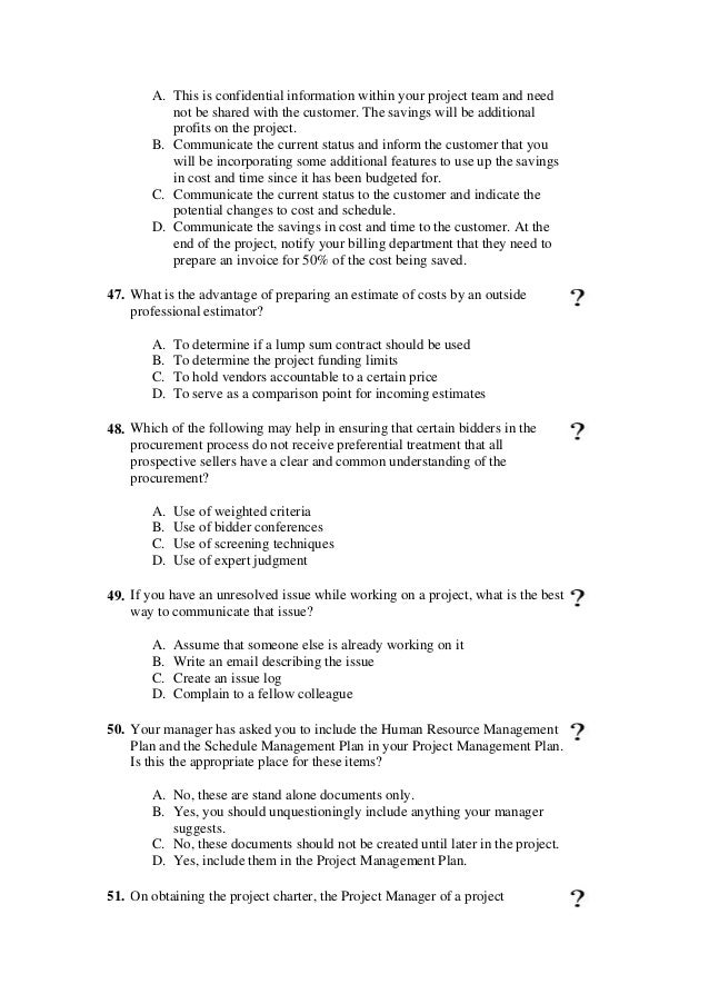 project management questions and answers