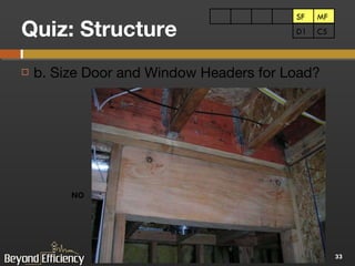 Quiz: Structure b. Size Door and Window Headers for Load? SF MF SF C5 D1 NO 