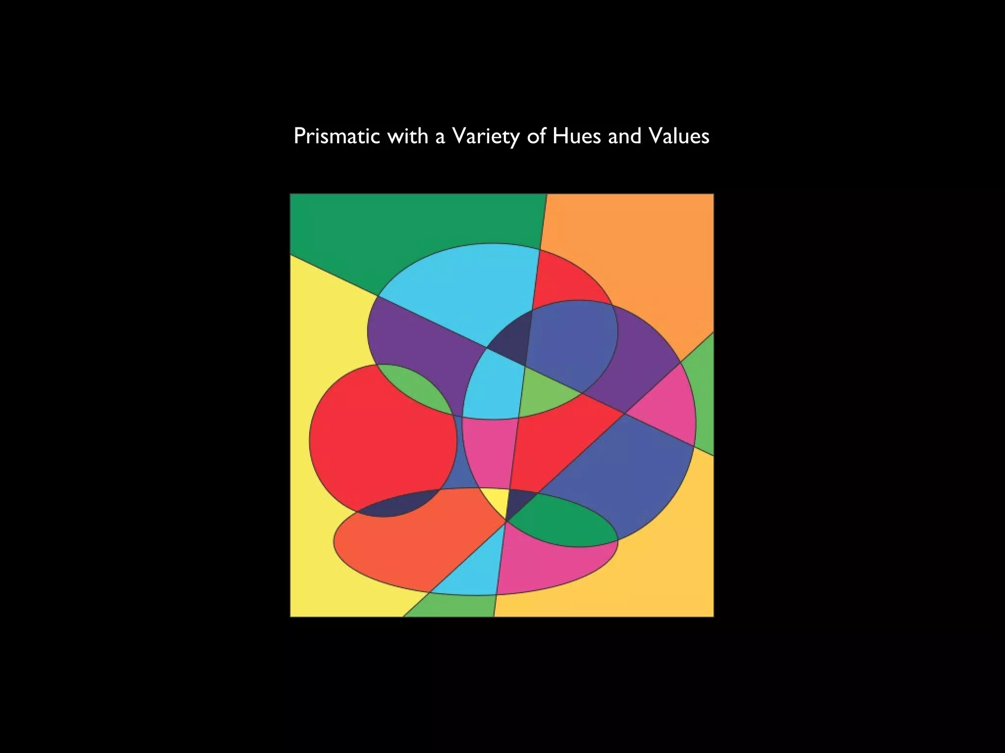 Prismatic with a Variety of Hues and Values
 