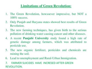 7. FARMER SUICIDES HAVE INCRESED AFTER GREEN
REVOLUTION.
 