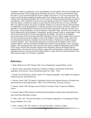 Green revolution and Pakistan | DOCX