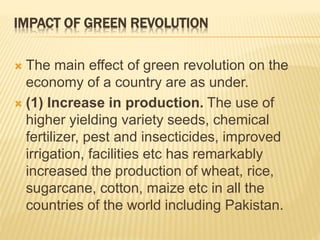 Green revolution in pakistan A Presentation By Mr Allah Dad Khan ...