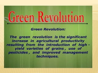 Green revolution in pakistan A Presentation By Mr Allah Dad Khan ...