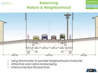 Balancing
             Nature & Neighborhood                     10




• Using Stormwater to provide Neighborhood character
• Attractive and native landscaping
• Interconnected LID practices
 