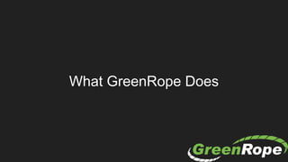 What GreenRope Does
 