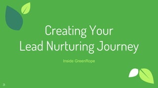 Creating Your
Lead Nurturing Journey
Inside GreenRope
31
 
