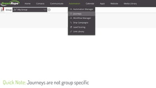Project Management
32
Journeys are not group specificQuick Note:
 