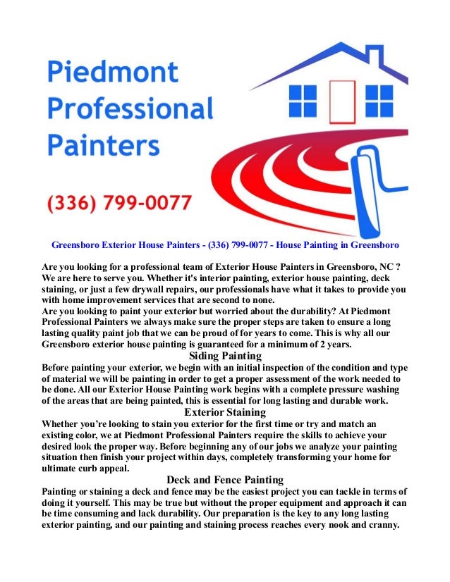 Greensboro Exterior House Painting (336) 7990077
