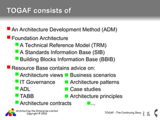 The Open Group Architecture Framework (TOGAF) | PPT