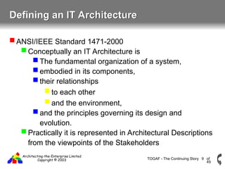 The Open Group Architecture Framework (TOGAF) | PPT