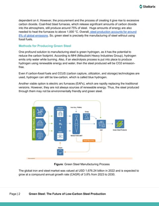 Green Steel The Future Of Low Carbon Steel Production Pdf