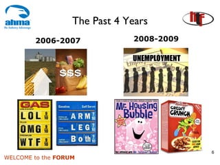 The Past 4 Years
        2006-2007              2008-2009




                                           6
WELCOME to the FORUM
 