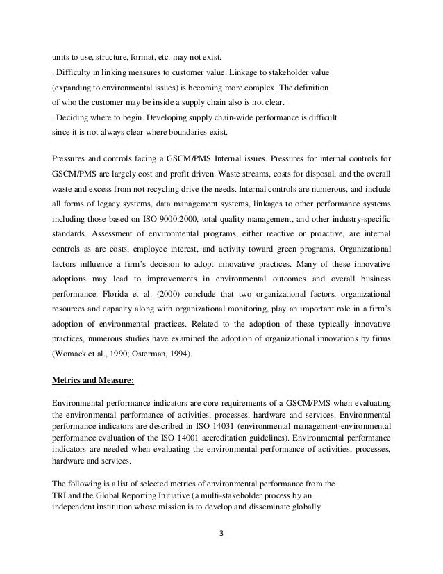 Green supply chain management paper