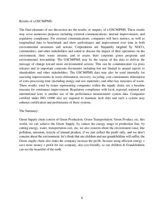 Green supply chain management paper