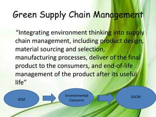 Green supply chain 