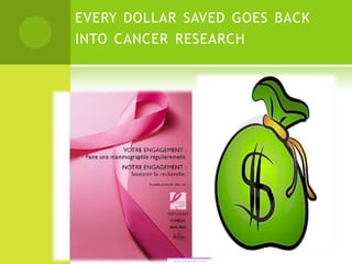 EVERY DOLLAR SAVED GOES BACK
INTO CANCER RESEARCH
 