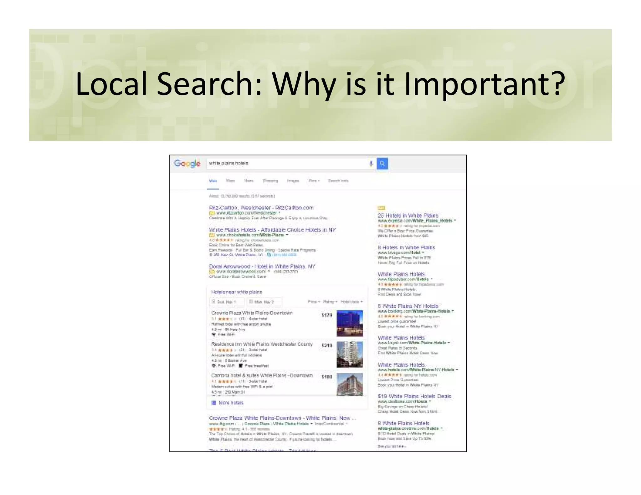 Local Search: Why is it Important?
 