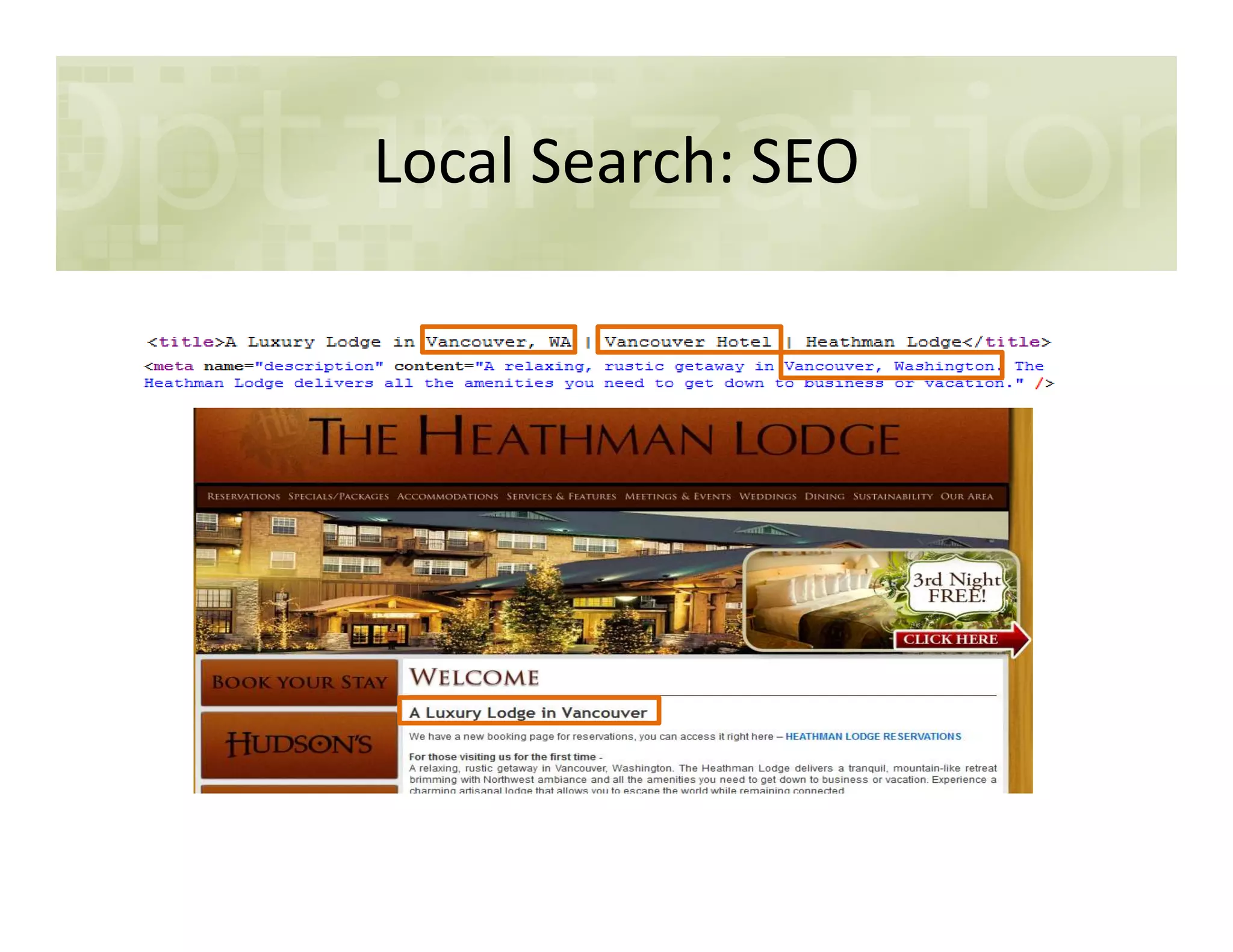Local Search: SEO
 