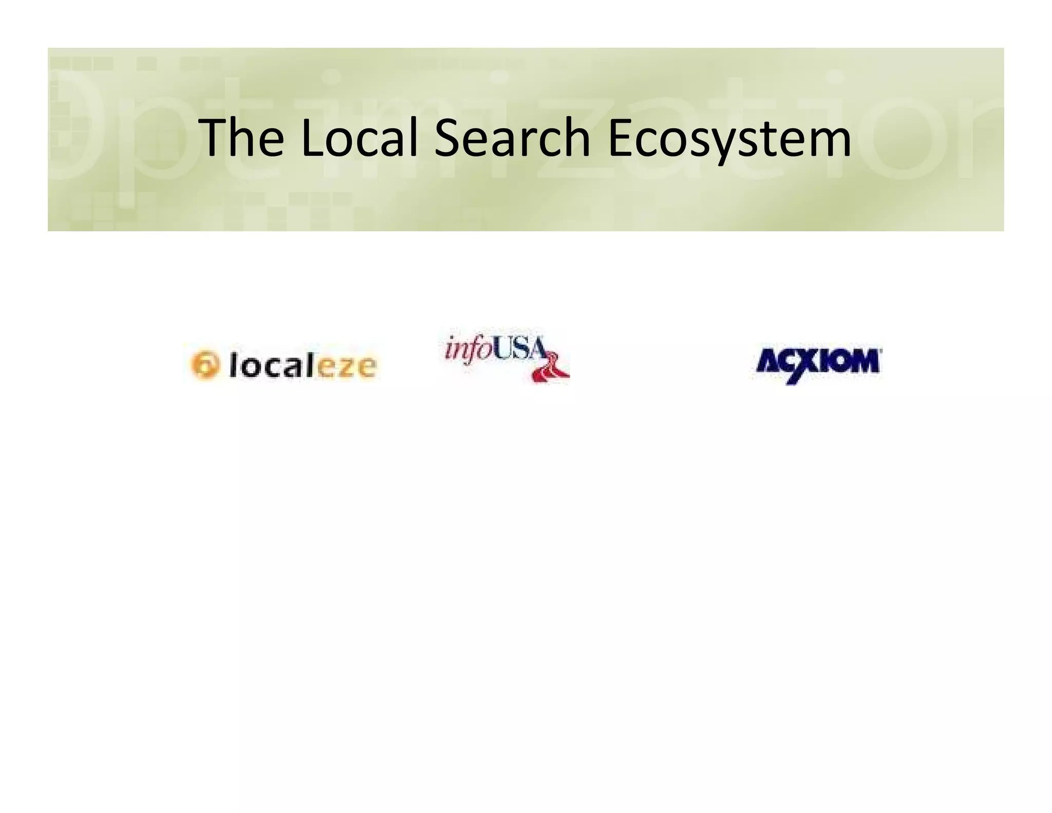 The Local Search Ecosystem
 