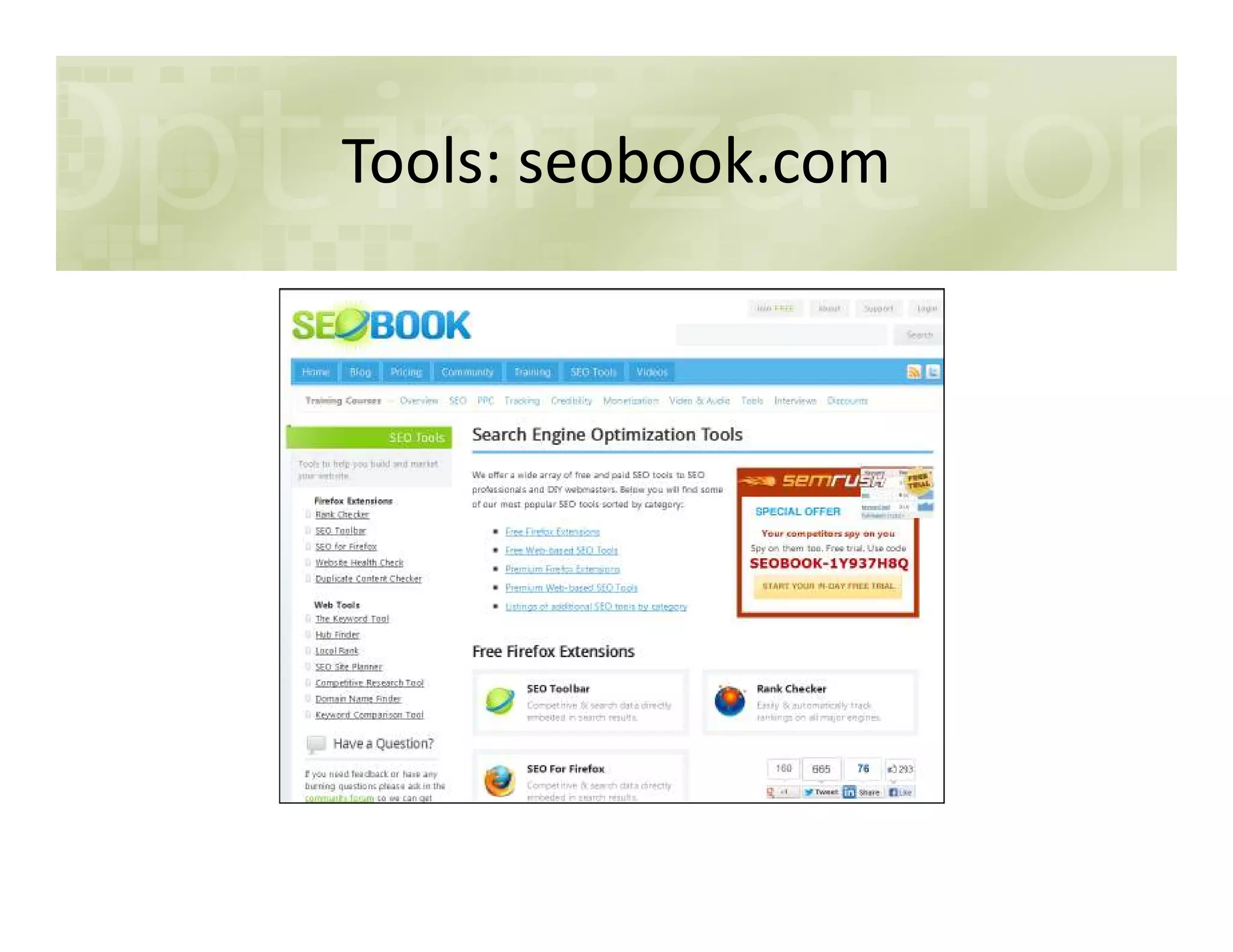 Tools: seobook.com
 