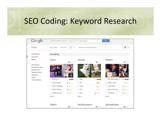 SEO Coding: Keyword Research
 