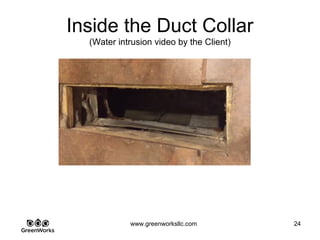 Assessing Hidden Moisture Intrusion
© GreenWorks Environmental, LLC
Soil mapping is a helpful tool, but should never be relied on without field verification
•Depth to water table
•Depth to impermeable areas
•Soil drainage tendencies
•Soil components
PAUSE FOR QUESTIONS & DISCUSSION
 