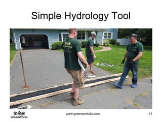 Assessing Hidden Moisture Intrusion
© GreenWorks Environmental, LLC
Continuous water to the curb is suspect as is the only home on the street doing this
•Lots of neighbor complaints
•Water still flowing to street with pumps turned off
•Sump Pump chambers fill up ¾’s of the way
PAUSE FOR QUESTIONS & DISCUSSION
 