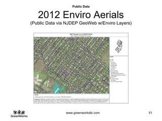 Assessing Hidden Moisture Intrusion
© GreenWorks Environmental, LLC
Many times a simple soil boring is all that is needed to confirm the public soil data. Here’s
a break down of what we see in the dirt:
•The upper 2.5’ of red to brownish dirt is fill material
•The middle dark layer is a heavy silty / clay poorly draining soil that is considered “Hydric”
or Wetland soils
•The lower gray area is the area of Redox
•The amount of fill placed on this site can vary where numerous soil borings would be
needed to characterize what is going on underground.
PAUSE FOR QUESTIONS & DISCUSSION
 