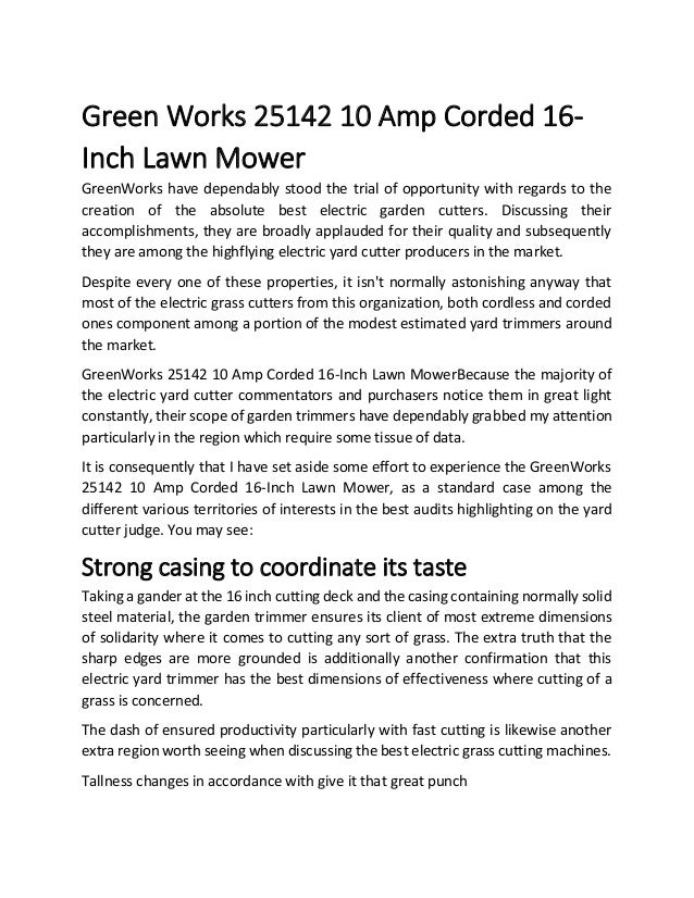 greenworks 10 amp corded trimmer
