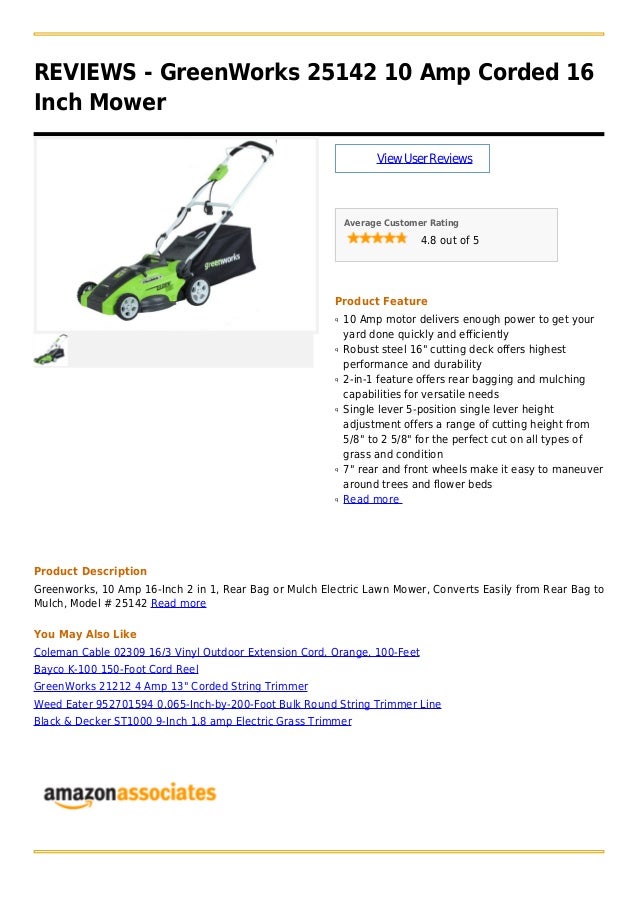 greenworks 10 amp corded trimmer