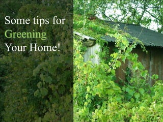 Some tips for GreeningYour Home! 