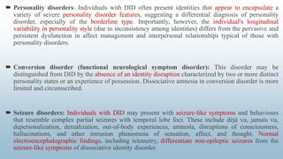 Pdid DISSOCIATIVE DISORDERS | PPTX