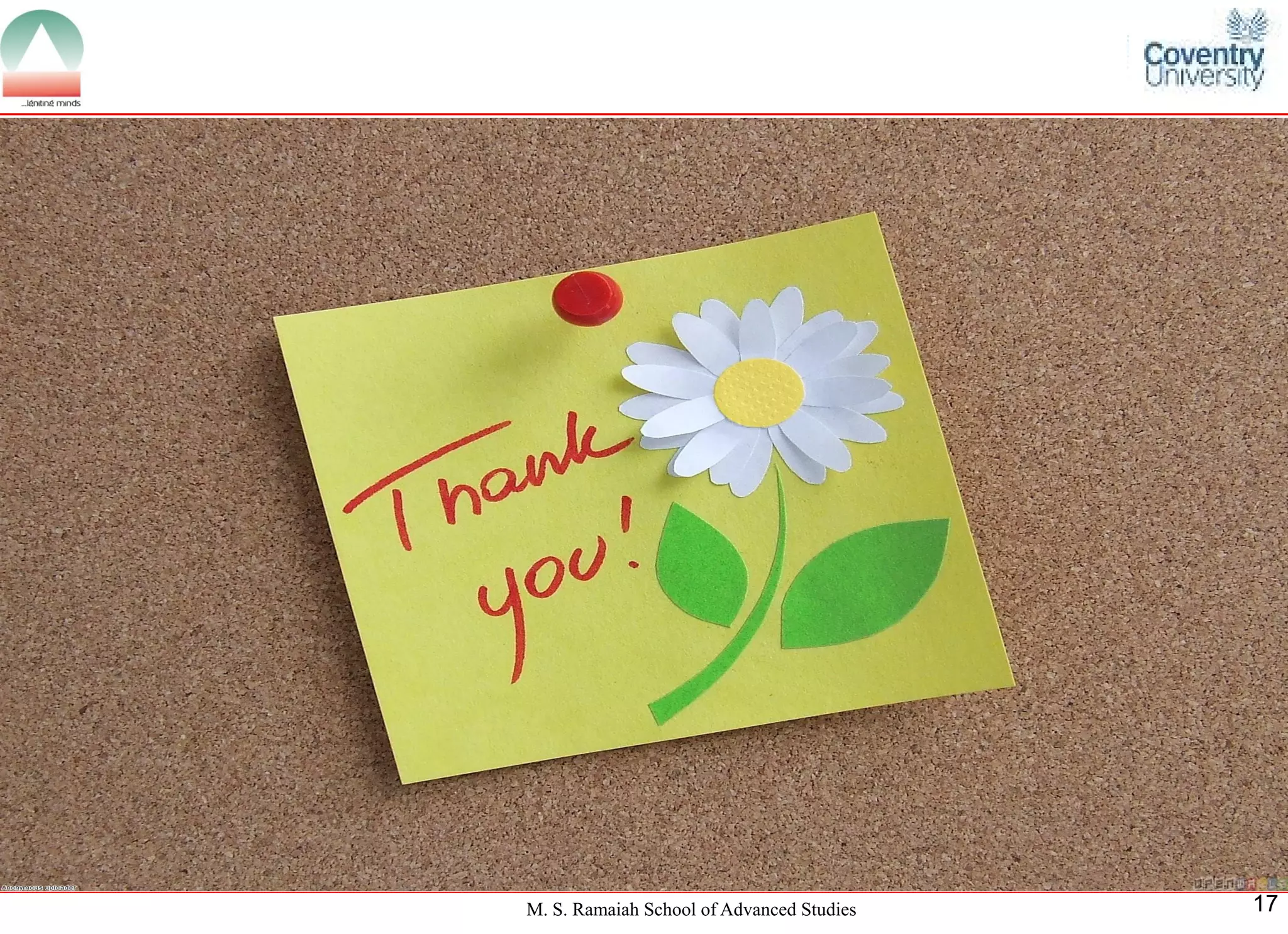 M. S. Ramaiah School of Advanced Studies 
17 