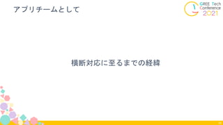 横断対応に至るまでの経緯
アプリチームとして
16
 