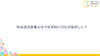 Web系の部署なので状況的にCI化が後回しに？
33
 