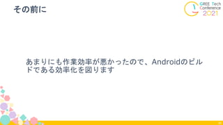 あまりにも作業効率が悪かったので、Androidのビル
ドである効率化を図ります
その前に
36
 