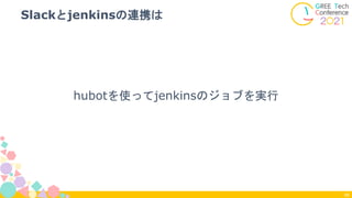 hubotを使ってjenkinsのジョブを実行
Slackとjenkinsの連携は
66
 