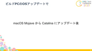 macOS Mojave から Catalina にアップデート後
ビルドPCのOSアップデートで
76
 