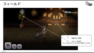 フィールド
部屋の中へ移動
バルーンを表示
タップするとプレイヤーのHPを満タンにする
 