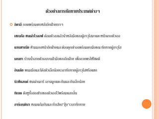 ตัวอย่างการทักทายประเทศต่างๆ
 อิตาลี กอดพร้อมตบหลังอีกฝ่ายเบาๆ
เซเนกัล ชนเผ่าโวลอฟ ค้อมตัวลงแล้วนาหลังมือของผู้อาวุโสมาแตะหน้าผากตัวเอง
แทนซาเนีย ห้ามมองหน้าอีกฝ่ายและต้องคุกเข่าลงพร้อมตบมือขณะทักทายผู้อาวุโส
เคนยา บ้วนน้าลายตัวเองบนฝ่ามือของอีกฝ่าย เพื่ออวยพรให้โชคดี
อินเดีย พนมมือและโค้งตัวเล็กน้อยเวลาทักทายผู้อาวุโสหรือแขก
นิวซีแลนด์ ชนเผ่าเมารี เอาจมูกแตะกันและกันเล็กน้อย
ทิเบต ดึงหูทั้งสองข้างของตัวเองไว้พร้อมแลบลิ้น
อาร์เจนตินา หอมแก้มกันและทาเสียง"จุ๊บ"เวลาทักทาย
 