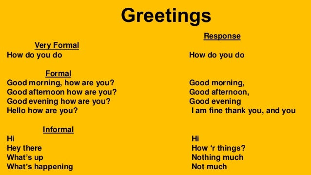 greetings