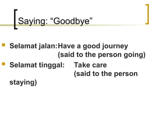 Basic Indonesian Greetings and Conversational Phrases for Beginners | PPT