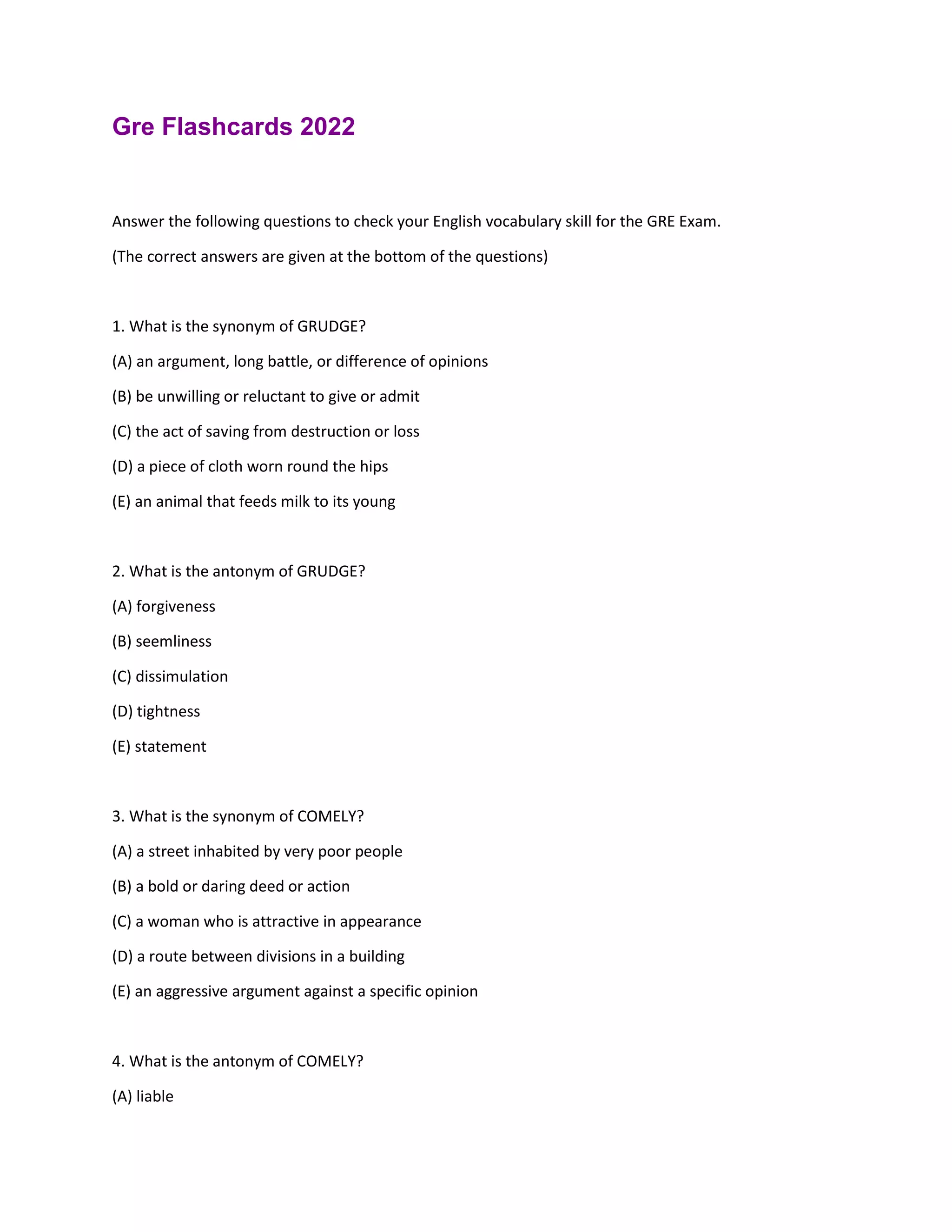 Gre Flashcards 2022 PDF Gre flashcards 2022 pdf