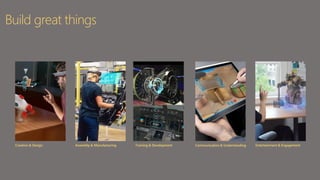 Creation & Design Training & DevelopmentAssembly & Manufacturing Communication & Understanding Entertainment & Engagement
Build great things
 