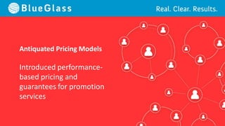 Antiquated Pricing Models

Introduced performance-
based pricing and
guarantees for promotion
services
 