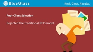 Poor Client Selection

Rejected the traditional RFP model
 