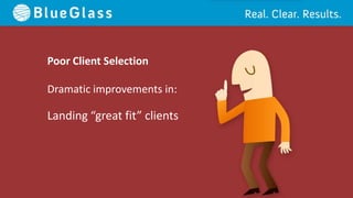 Poor Client Selection

Dramatic improvements in:

Landing “great fit” clients
 