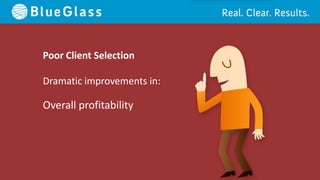 Poor Client Selection

Dramatic improvements in:

Overall profitability
 