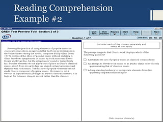 Reading Comprehension
Example #2
 