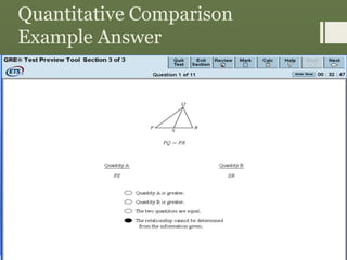 Quantitative Comparison
Example Answer
 